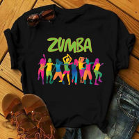 Zumba ผู้หญิงเสื้อยืดฤดูร้อนแขนสั้น Tee เต้นรำสีน้ำพิมพ์สุภาพสตรีแฟชั่นฮาราจูกุผู้หญิงฮิปฮอปถนนแขนสั้นสีดำขนาดบวกแนวโน้มด้านบน