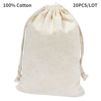 20 Pcs/Lot Stroage Cotton Bags with Drawstring Christmas Gift Package Pouches Home Oragnize Various Size Storage Bag Packaging