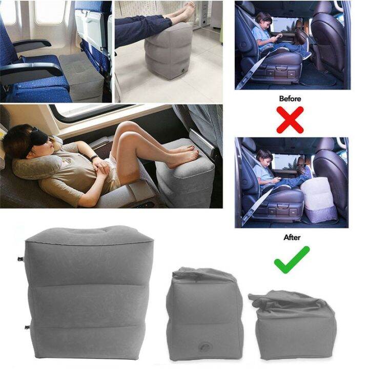 newest-foldable-pouf-bed-inflatable-portable-travel-footrest-pillow-portable-plane-train-3-layers-adjustable-flight-leg-cushion