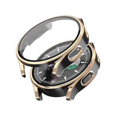 （shine electron）เคสกระจกสองสีสำหรับ Samsung Galaxy Watch 4,อุปกรณ์เคสกันกระแทกเต็ม44มม. 40มม. สำหรับ Galaxy Watch 4