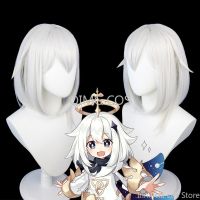 Genshin Impact Paimon Cosplay Wig Anime Halloween Costumes for Women Game