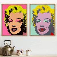 Andy Warhol Art มาริลีนมอนโรผู้หญิงเซ็กซี่ภาพวาดสีน้ำมันรูปนกยูงผ้าใบสีสันสดใสภาพศิลปะบนผนังภาพตกแต่งห้องนั่งเล่น Cuadros