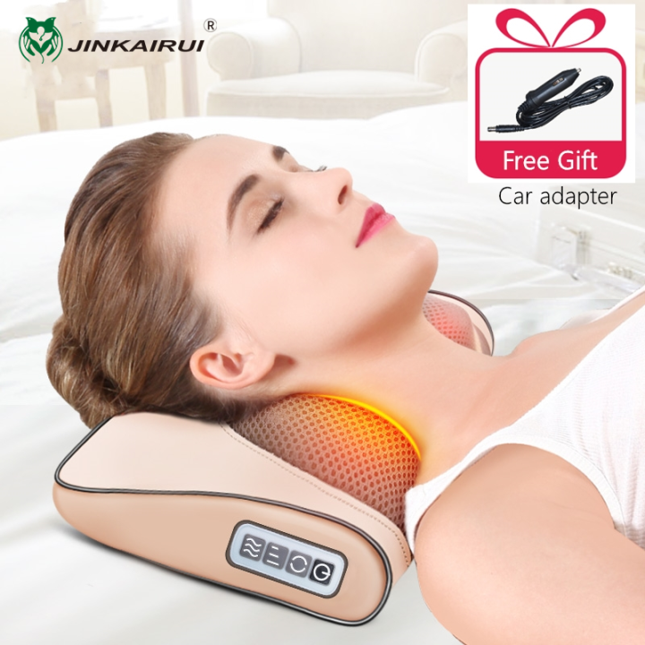 jinkairui-หมอนนวดไฟฟ้า-หมอนนวดคอ-ผ่อนคลายความเมื่อยล้า-kneading-neck-massager