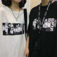 Bamcloth - ?เสื้อโอเวอร์ไซส์แขนสั้นสีขาว  ลายการ์ตูน เเนวสตรีท คอกลม  แฟชั่นสไตร์เกาหลี? #NA05