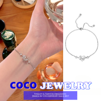 เครื่องประดับ COCOJEWELRY กำไลข้อมือเงิน S925เซอร์คอนแบบดึงปรับได้เครื่องประดับแฟชั่นของผู้หญิง