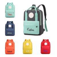 【LZ】☋  Saco de escola pano Oxford personalizado mochila de grande capacidade logotipo personalizado nome bordado presente infantil