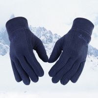 【CW】 1Pair Men Touchscreen Fleece Windproof Gloves Snowboard Motorcycle Riding Driving Warm Mitts