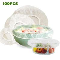 【DT】 hot  100pcs Reusable Plastic Bags Food Cover Elastic Stretch Adjustable Bowl Lids Universal Kitchen Wrap Seal Fresh Keeping Caps