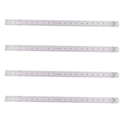 4X Groove Right Stainless Steel Metric Ruler 50 cm Stainless Metric Ruler