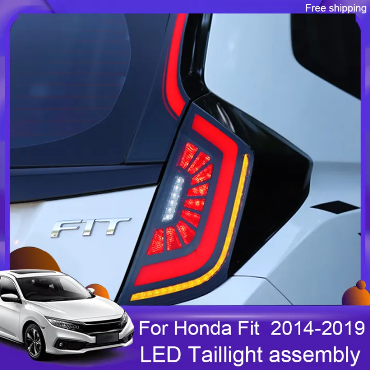 Vland Tail Lights for Honda Fit Jazz 2014 2018 GK5 Full LED Tail Light Lamp Assembly with