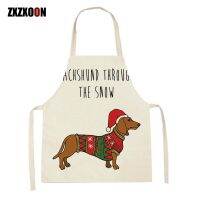 Dachshund Cute Cartoon Dog Pattern House Cleaning Kitchen Aprons Adult Kids Cooking Baking Accessories Sleeveless Pinafore Aprons