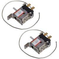 2X WPF22A 2Pin Refrigerator Refrigeration Thermostat w 30cm Metal Cord