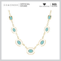 Gemondo สร้อยคอเงินแท้ 925 Sterling Silver ประดับอมาโซไนท์ (Amazonite) : สร้อยคอพลอย สีพาสเทล แฟชั่น อีนาเมล