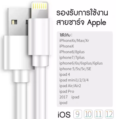 (BillBill)สายชาร์จสำหรับไอโฟน 1เมตร/2เมตร E75 3.0mm รองรับ รุ่น 5 5S 6 6S 7 7P 8 X XR iPad iPod รับประกัน1ปี