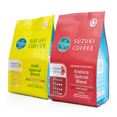 [แพ็คคู่] กาแฟคั่วบด SUZUKI COFFEE Arabica Special Blend + Gold Special Blend