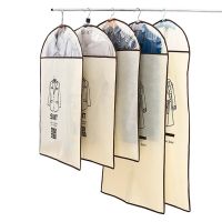 5Pcs Suit Dust-proof Clothing Cover Home Clothes Dress Protector Zipper Storage Carrier Bag Trench Coat Fur Garment Hanging Bags Wardrobe Organisers