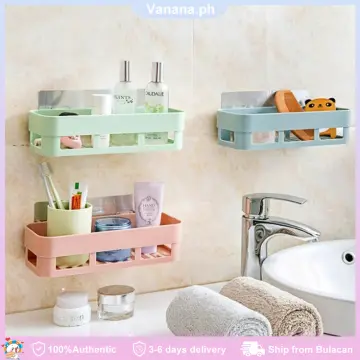 Self Adhesive Bathroom Shelf Organizer Storage Holder Wall Mounted Kitchen  Rack