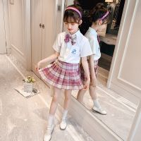 [COD] 2022 summer new girls dress Korean version of the foreign style plaid JK two-piece trendy