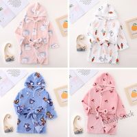 【Ready Stock】 ❄ C22 Baby Boys Girls Bathrobe Cartoon Hooded Kids Sleepwear Robes Autumn Winter Warm Casual Childrens Pajama Long Sleeve Kid Robes