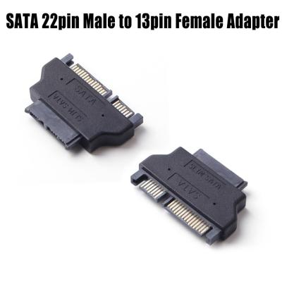 (ในสต็อก) Slimline SATA อะแดปเตอร์อนุกรม ATA 7 + 15 22pin ชายกับบาง 7 + 6 13Pin หญิงอะแดปเตอร์สำหรับสก์ท็อปแล็ปท็อป HDD CD-ROM ฮาร์ดดิสก์ไดรฟ์