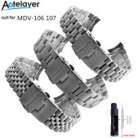 Aotelayer สายพิเศษ Arc ปากวิจิตรแข็งสแตนเลสนาฬิกาเข็มขัดสำหรับ CASIO นากสายเหล็ก MDV-106 107สายนาฬิกาข้อมือ2784สแตนเลสผู้ชาย22มิลลิเมตรสายรัดข้อมือ