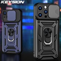 KEYSION เคสกันกระแทกสำหรับ iPhone 14 Pro Max 14 Plus Push Pull กล้องป้องกันโทรศัพท์ฝาหลังสำหรับ iPhone SE 2022 13 Pro