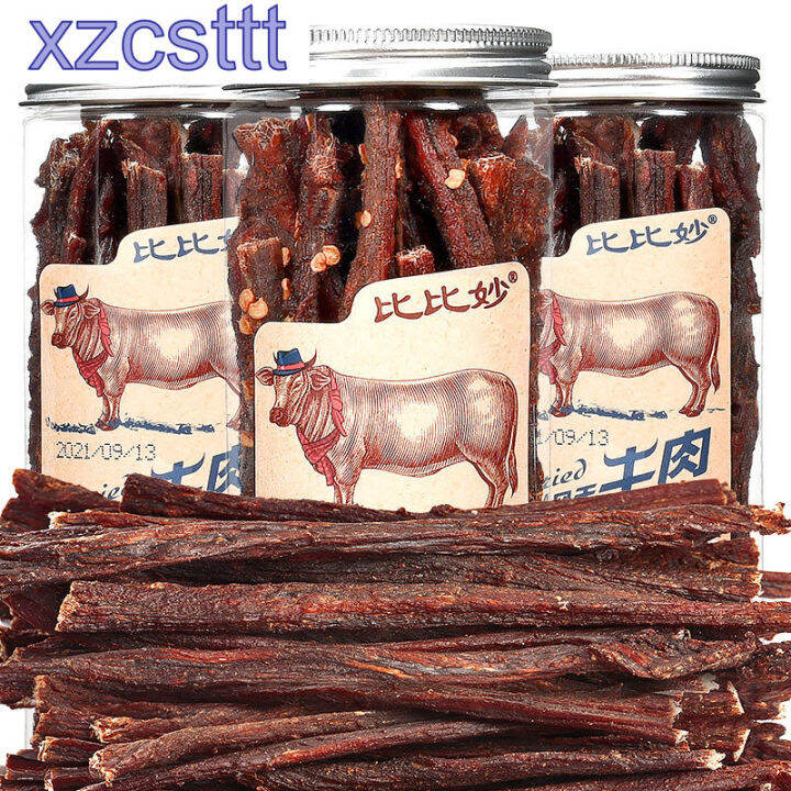 Authentic dried beef jerky shredded spicy instant beef jerky canned 70g