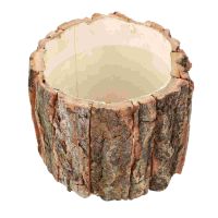 [hot]✵  Succulent Wood Vase Rustic Log Stumpbark Plantcontainer Pots Holder Planters