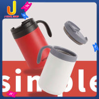 Coffee vacuum mug แก้วน้ำสแตนเลสเก็บอุหภูมิมีหูจับ ช้ใส่เครื่องดื่มได้ทั้งความร้อนและความเย็น รักษาอุหภูมิได้ วัสดุสแตนเลส 304 (คละสี)