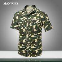 【YF】 New Mens Shirt Short Sleeve Male Camouflage Shirts Blouse Multi-pocket Buttons