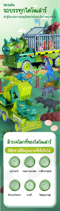 baby-online-ของเล่นรถไดโนเสาร์-รถบรรทุกไดโนเสาร์6ล้อ-ของขวัญสำหรับเด็ก-สินค้าพร้อมจัดส่งจากไทย