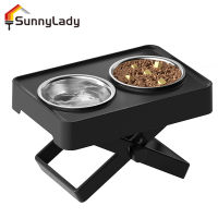 Sunnyady ชามอาหารสุนัขยกสูง,ที่วางชามสแตนเลสชั้นวางชามชามอาหารสุนัขยกสูงสำหรับสุนัขใหญ่การป้องกันกระดูกสันหลังปากมดลูก