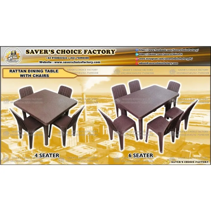 【Spot in Manila】BIG SALE! 𝐑𝐚𝐭𝐭𝐚𝐧 𝐏𝐥𝐚𝐬𝐭𝐢𝐜 𝐓𝐚𝐛𝐥𝐞 [𝟒𝐒𝐞𝐚𝐭𝐞𝐫𝐬/𝟔𝐒𝐞𝐚𝐭𝐞𝐫𝐬