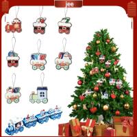 JEE Navidad Noel รถไฟคริสต์มาสไม้ ของขวัญคริสต์มาส เครื่องประดับแขวนประดับ ต้นไม้คริสต์มาสแขวน 2024 เดสก์ท็อป ของตกแต่งคริสต์มาส อุปกรณ์ปาร์ตี้ปาร์ตี้