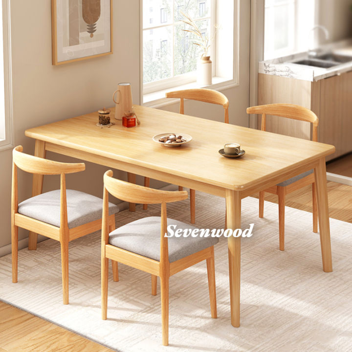 sevenwood-โต๊ะกินข้าว-โต๊ะไม้-โต๊ะอาหาร-4-ที่นั่ง-ประกอบง่าย