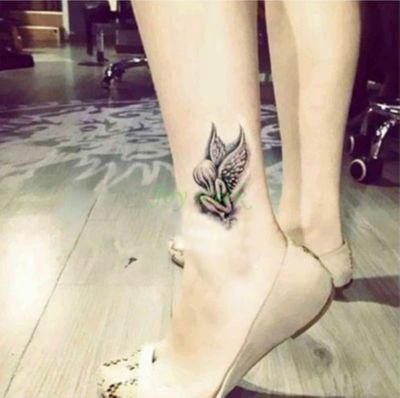【YF】 Waterproof Temporary Tattoo Sticker on foot ankle wrist angel genius tatto stickers flash tatoo fake tattoos for girl women 4