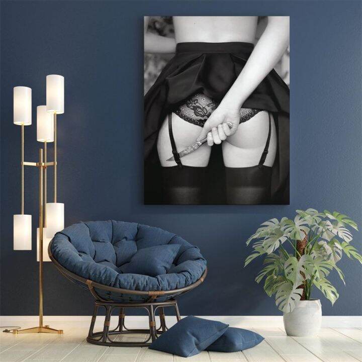 sexy-girl-with-knife-fashion-poster-prints-fashion-art-photo-print-sexy-woman-wall-art-canvas-painting-bar-bedroom-decoration