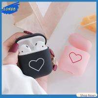 LONGB สีชมพู Matte น่ารัก สำหรับ Apple Airpods ฝาครอบป้องกัน เคสพีซีแบบแข็ง รักสุดหัวใจ