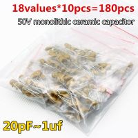 18Values*10pcs=180pcs 50V monolithic ceramic capacitor 20pF~1uf 103 105 5.08MM Ceramics capacitors  Monolithic capacitors MLCC