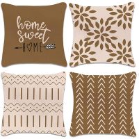 Throw Pillow Covers 18X18 Modern Sofa Throw Pillow Cover, Decorative Outdoor Linen Pillow Case for Sofa Couch
