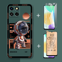 Infinix Smart 6 HD Case อินเทรนด์ยี่ห้อ Mechanical Space นักบินอวกาศเคสโทรศัพท์และฟิล์มนิรภัยใส Infinix Smart 6 HD เซรามิคฟิล์มนุ่ม3in1