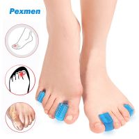 ﹉ Pexmen 2Pcs/Pair Gel Toe Separator Hallux Valgus Bunion Corrector Straightener Soft Toe Protector Spacer for Men and Women