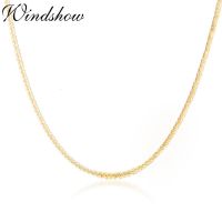 35-90Cm 1Mm 925 Sterling Silver Gold Color Foxtail Chopin Chain Necklace Women Girls Italy Jewelry Kolye Collane Collier Ketting