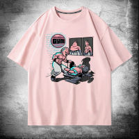 LV Majin Buu เสื้อยืดแขนสั้นผ้าฝ้ายแท้แบรนด์สำหรับทั้งหญิงและชายฤดูร้อนแฟชั่นญี่ปุ่นอะนิเมะเสื้อครึ่งแขนแบบหลวม