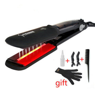 2023เซรามิค3D แผ่น Vapor Flat Iron Professional อินฟราเรด Steam Hair Straightener สำหรับทุกประเภท Salon Steamer ตรงรูปแบบ