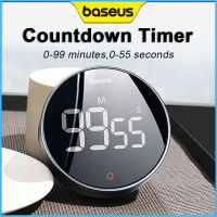 Baseus นาฬิกาจับเวลาตัวจับเวลาอิเล็กทรอนิกส์แบบหมุนได้นับถอยหลังสำหรับห้องครัวนาฬิกาจับเวลาดิจิทัลเรียนทำอาหารนาฬิกาปลุก LED