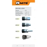 Mito คอปเปอร์ลม หัวดำ 5×8 hose sp20