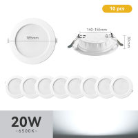 10Pcs LED Downlight โคมไฟเพดาน5W 7W 9W 12W 20W 220V Spotlight Led Down Lights สำหรับห้องครัวในร่มห้องน้ำตู้เสื้อผ้า *