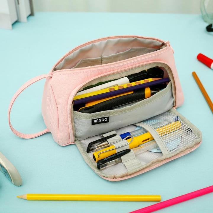 pouch-pensil-ความจุมากกล่องดินสอพร้อมกล่องดินสอเครื่องเขียนดินสอกระเป๋าพกพาแบบพกพากล่องใส่ดินสอน่ารักแบบหลายช่อง
