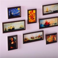 Vintage 1:12 Scale Photos Painting Mural Wall Picture for 1:12 Dollhouse Miniature Miniaturas Casa De Munecas